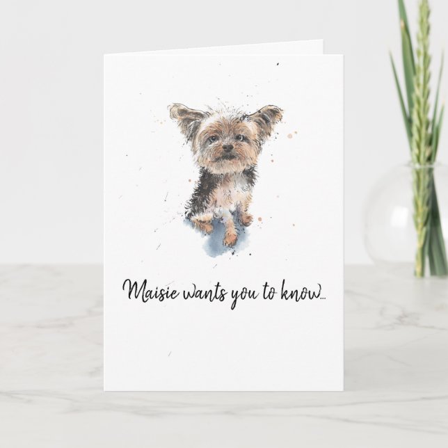 Yorkshire Terrier, Yorkie personalized Fathers day Card (Front)