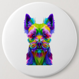 Yorkshire Terrier Yorkie Pop Art Dog Gift 6 Cm Round Badge