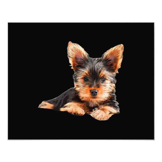 Yorkshire terrier Yorkie Puppy Dog Photo Print (Front)