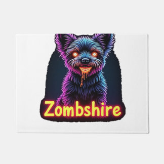 Yorkshire Terrier Yorkie Zombie Dog Halloween Over Doormat