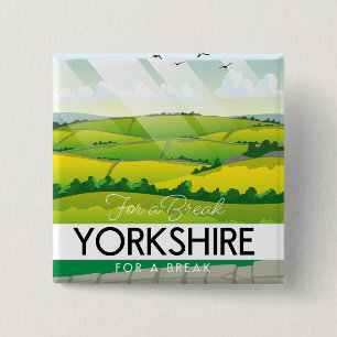 Yorkshire travel poster giant coffee mug magnet 15 cm square badge