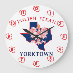 Yorktown Polish Texan Large Clock
