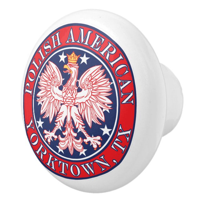 Yorktown Texas Polish American Eagle Ceramic Knob (Right)