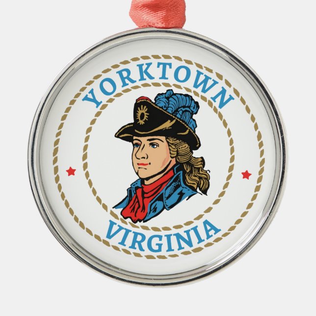 Yorktown Virginia Colonial Metal Tree Decoration (Front)