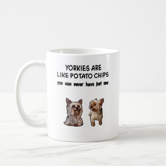 Yorky Mug 2 Yorkies are Like Potato Chips (2yv1) (Left)