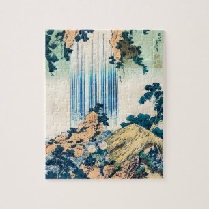 Yoro Waterfall Mino Province by Katsushika Hokusai Jigsaw Puzzle