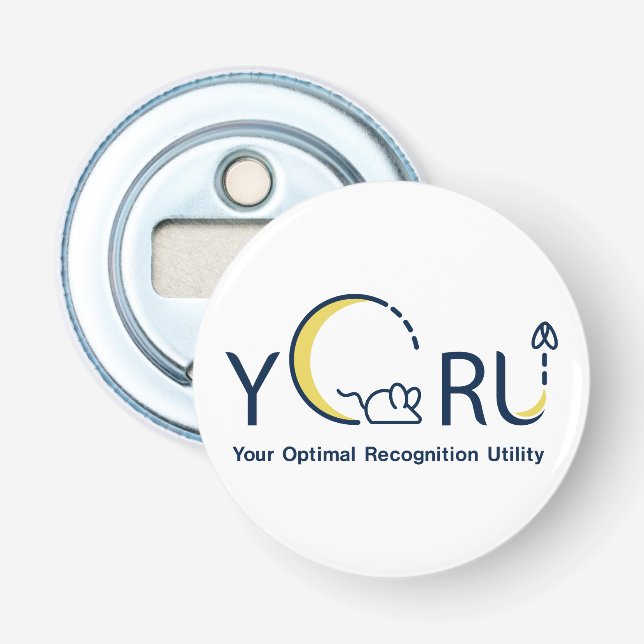 YORU Logo Button Unplugged Bottle Opener (Front)