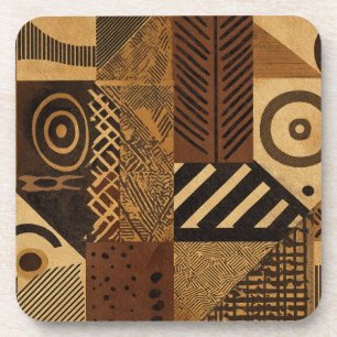 Yoruba African designs in earth tones Coaster