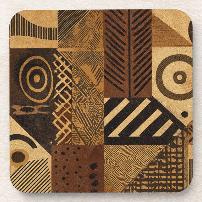 Yoruba African designs in earth tones Coaster (Front)