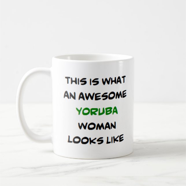 yoruba woman, awesome coffee mug (Left)