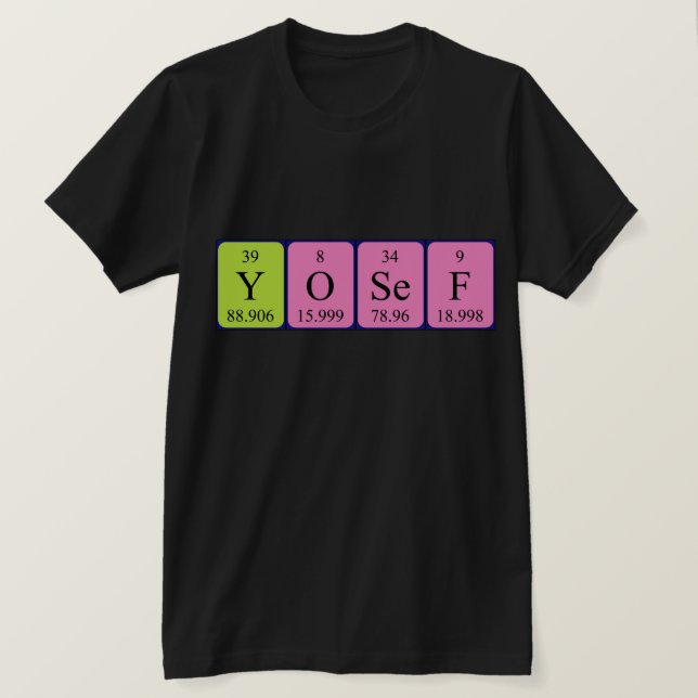 Yosef periodic table name shirt (Design Front)