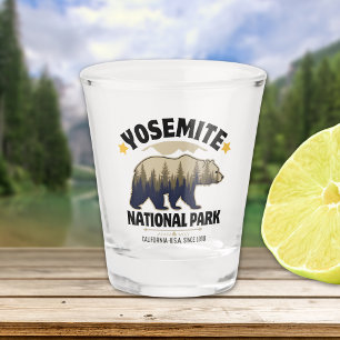 Yosemite Bear Forest Vintage  Shot Glass