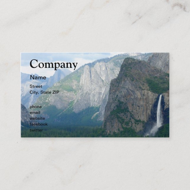 Yosemite Bridalveil Fall Business Card (Front)