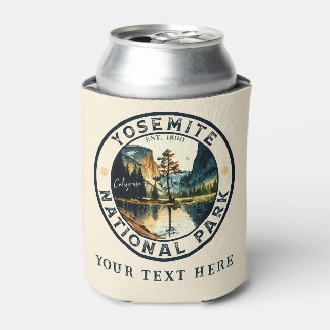 Yosemite California mountain watercolor CUSTOM  Can Cooler (Can Front)