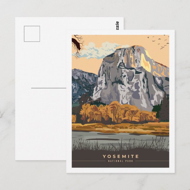 Yosemite California USA Travel Place Illustration Postcard (Front/Back)