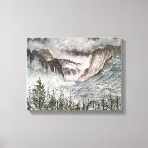 YOSEMITE CALIFORNIA WATERCOLOR CANVAS PRINT