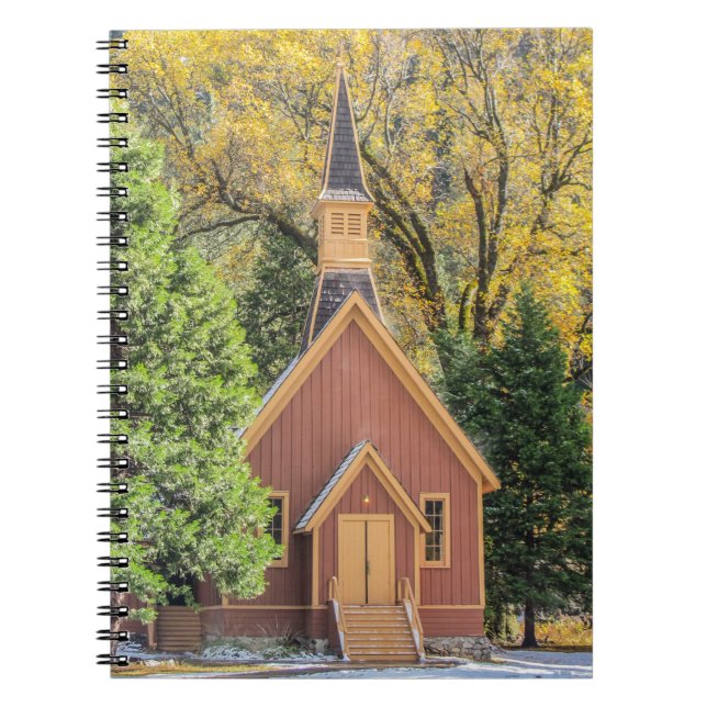 Yosemite Chapel In Autumn Spiral Notebook (Front)