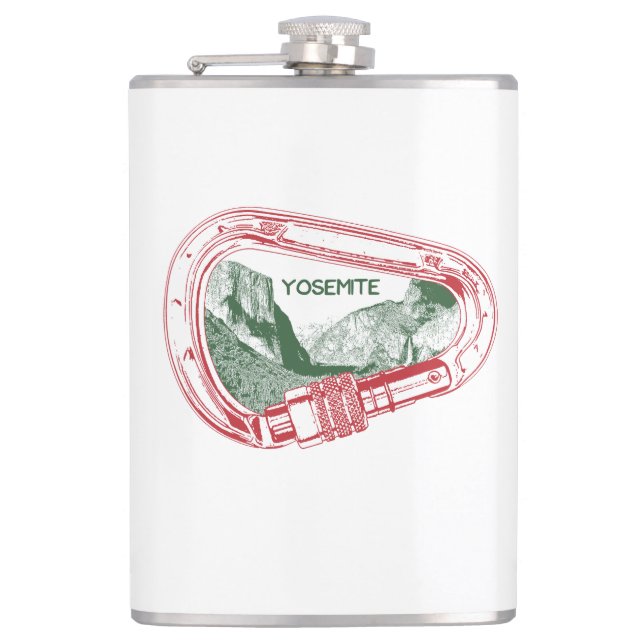 Yosemite Climbing Carabiner Hip Flask (Front)