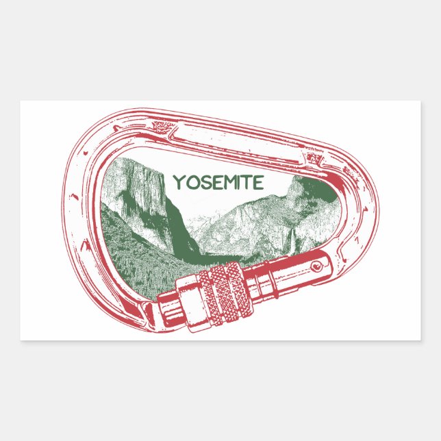 Yosemite Climbing Carabiner Rectangular Sticker (Front)