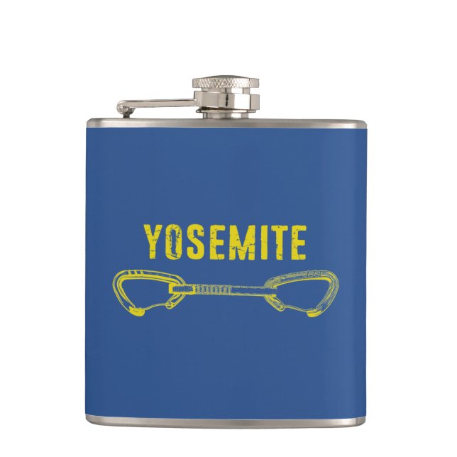 Yosemite Climbing Quickdraw Hip Flask (Front)