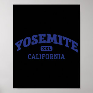 Yosemite College Style Rock Climbing Area Design Poster