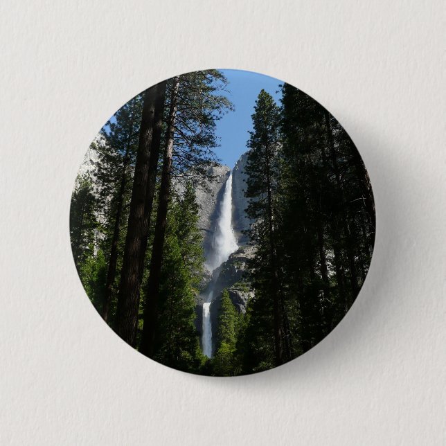 Yosemite Falls and Woods Landscape Photography 6 Cm Round Badge (Front)