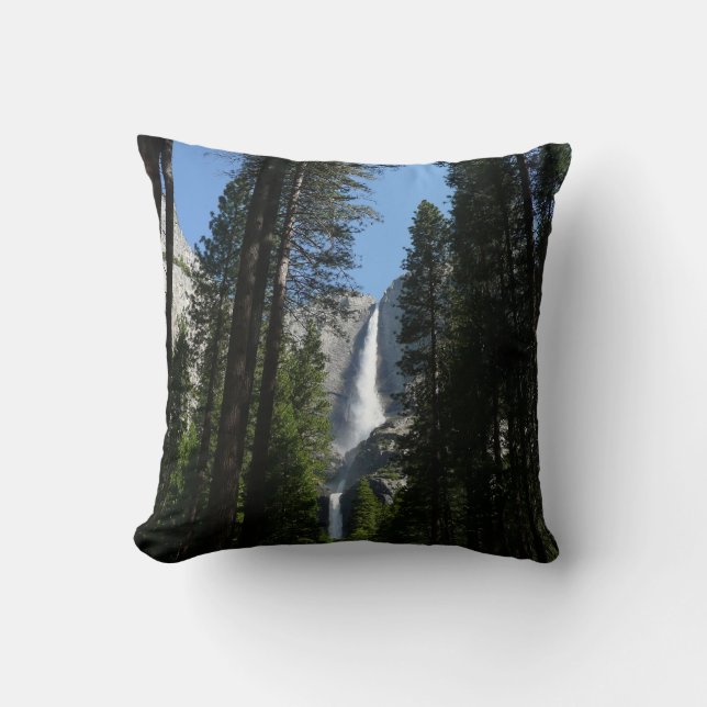 Yosemite Falls and Woods Landscape Photography Cushion (Front)