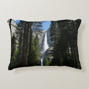 Yosemite Falls and Woods Landscape Photography Decorative Cushion
