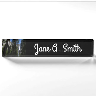 Yosemite Falls and Woods Landscape Photography Nameplate