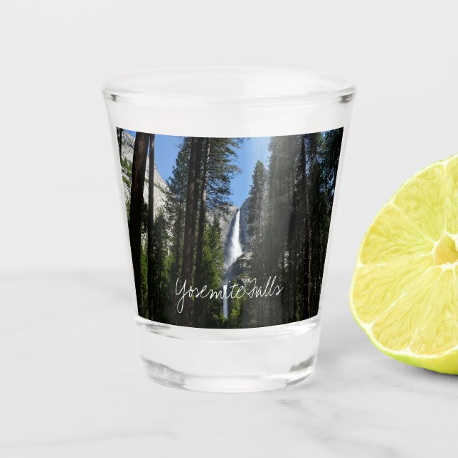 Yosemite Falls and Woods Landscape Photography Shot Glass (Front)