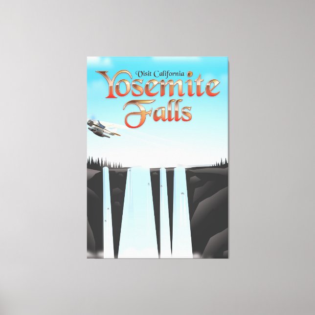 Yosemite Falls California travel poster Canvas Print (Front)