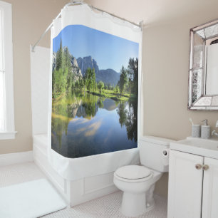 Yosemite Falls from Merced River - Yosemite Valley Shower Curtain