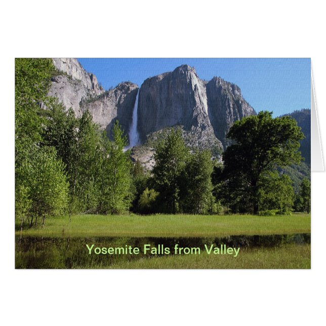 Yosemite Falls from Valley in California Card (Front Horizontal)