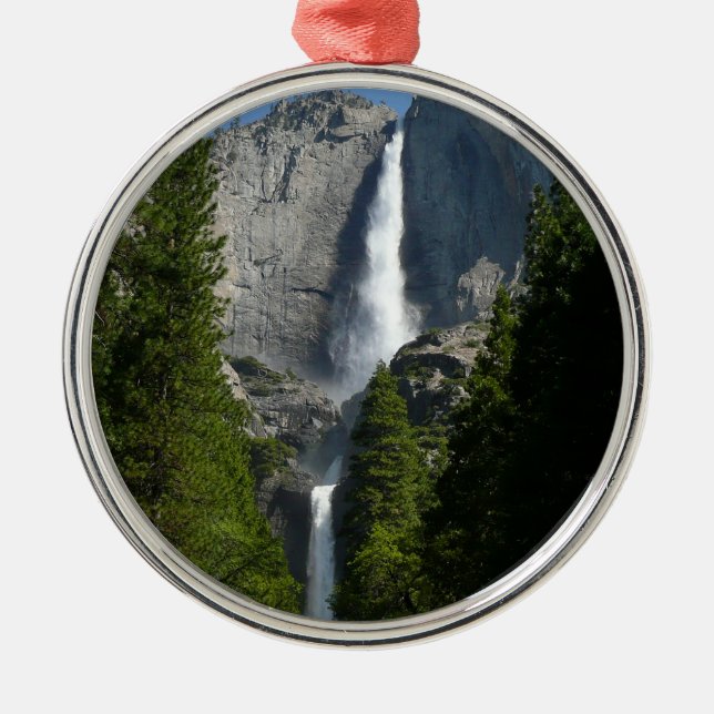 Yosemite Falls II from Yosemite National Park Metal Tree Decoration (Front)