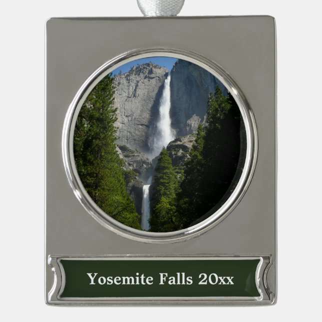 Yosemite Falls II from Yosemite National Park Silver Plated Banner Ornament (Front)