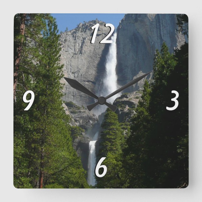Yosemite Falls II from Yosemite National Park Square Wall Clock (Front)
