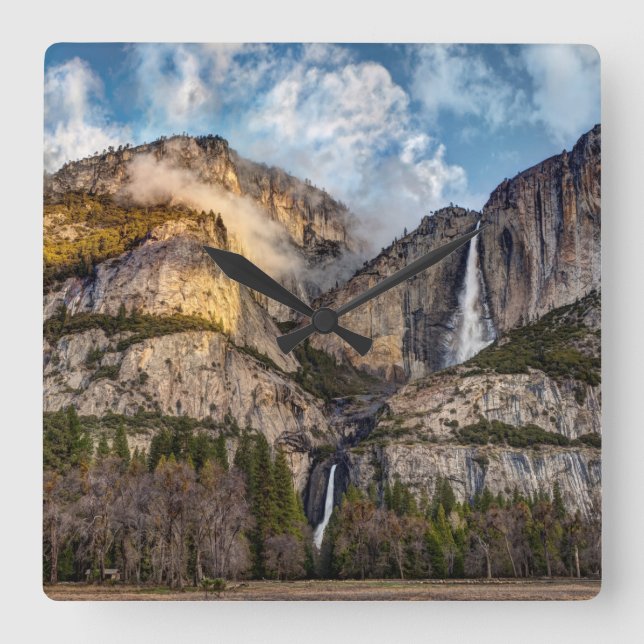 Yosemite Falls scenic, California Square Wall Clock (Front)