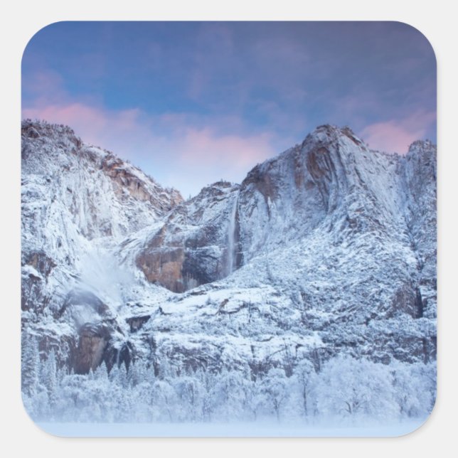 Yosemite Falls Sunrise Square Sticker (Front)