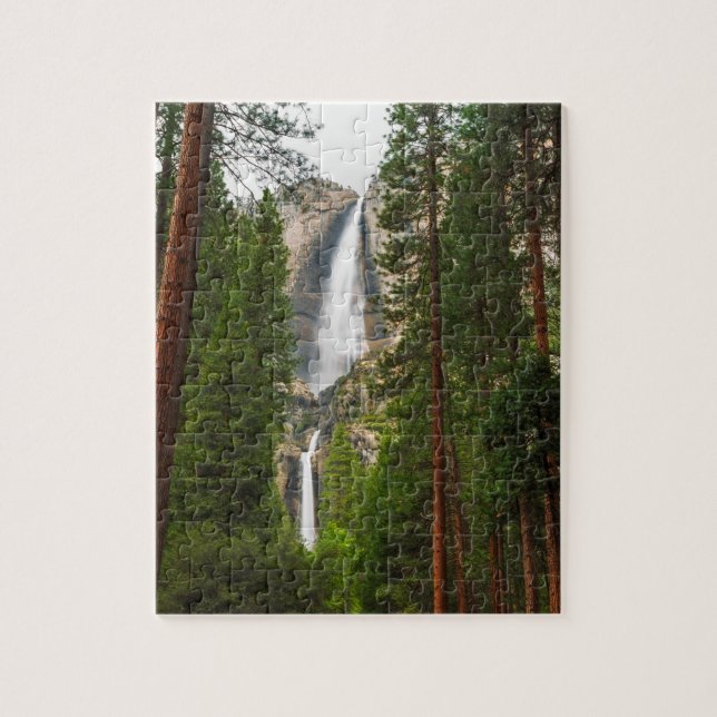 Yosemite Falls through the Forest Jigsaw Puzzle (Vertical)