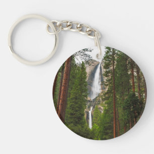 Yosemite Falls through the Forest Key Ring