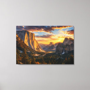 Yosemite Golden Valley Sunset California Landscape Canvas Print