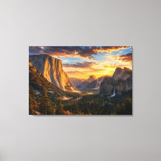 Yosemite Golden Valley Sunset California Landscape Canvas Print