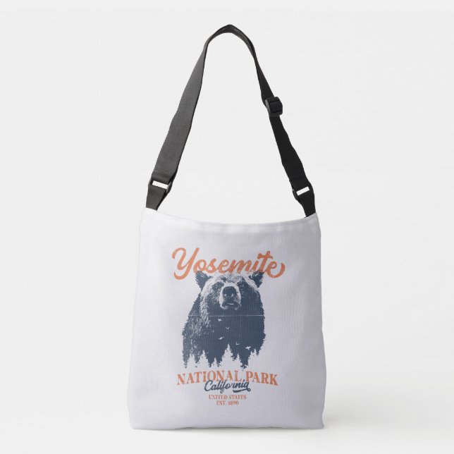 Yosemite Grizzly Bear California National Park Crossbody Bag (Front)