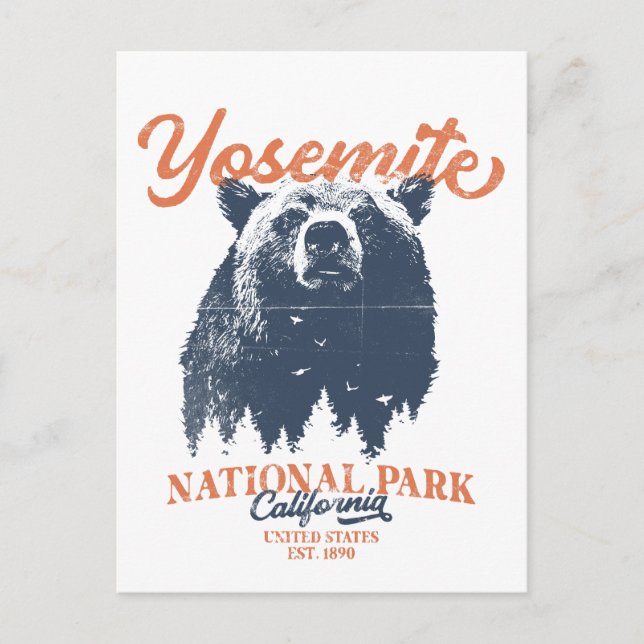 Yosemite Grizzly Bear California National Park Postcard (Front)