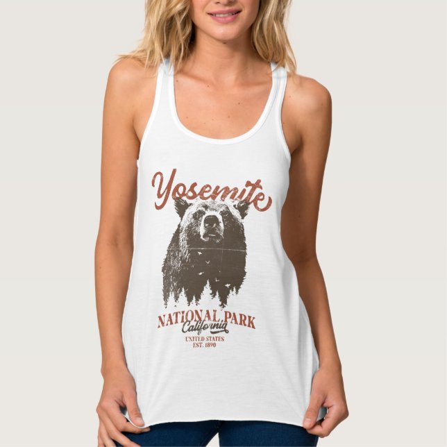 Yosemite Grizzly Bear California National Park Singlet (Front)