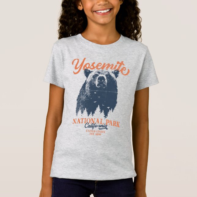 Yosemite Grizzly Bear California National Park T-Shirt (Front)