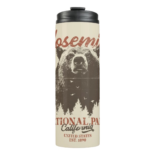 Yosemite Grizzly Bear California National Park Thermal Tumbler (Front)