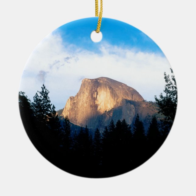 Yosemite Half Dome Park Ceramic Tree Decoration (Front)