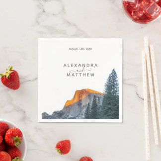 Yosemite Half Dome Sunset Wedding Napkins