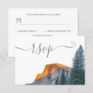 Yosemite Half Dome Sunset Wedding RSVP Card